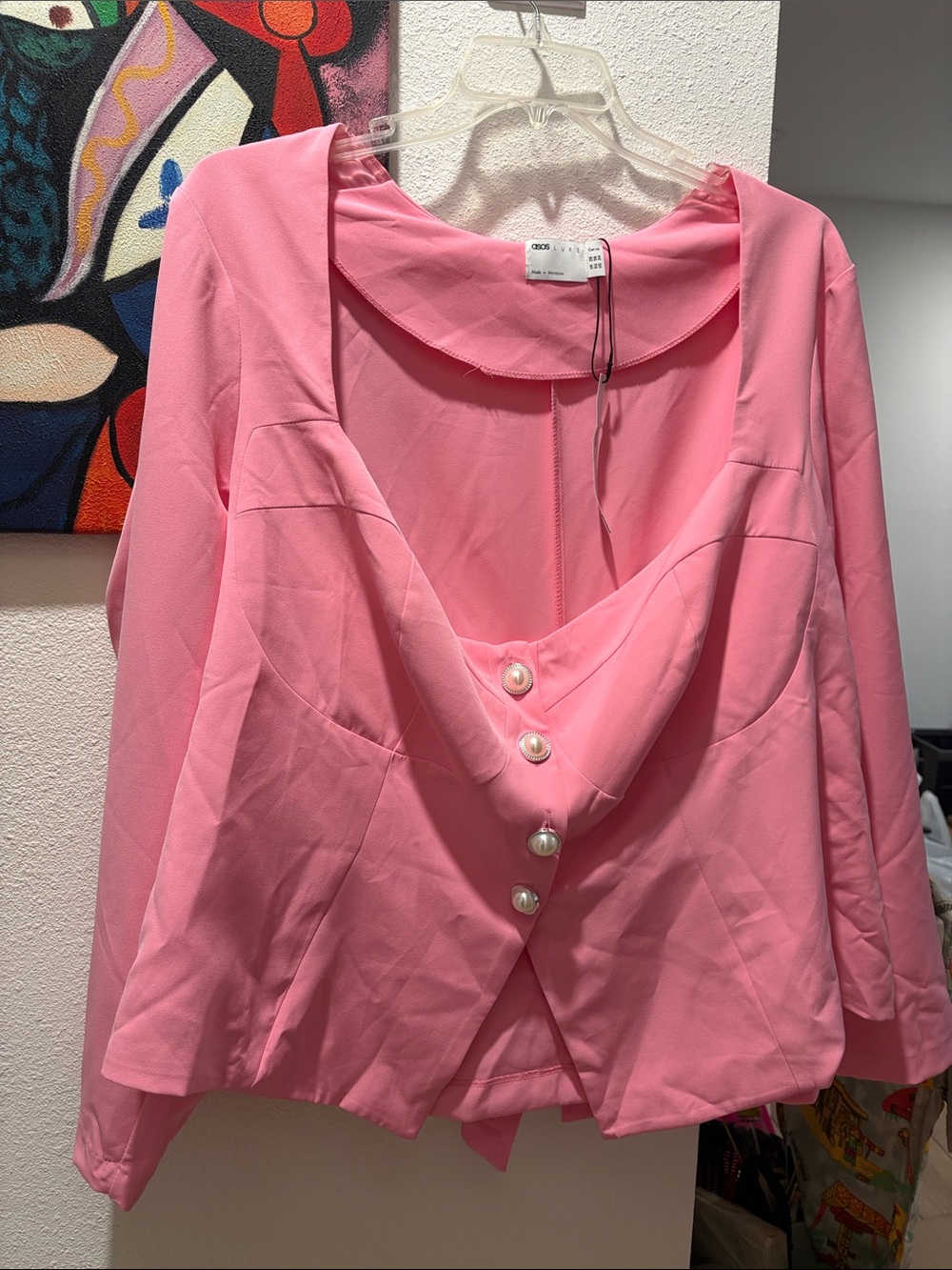 ASOS luxe Elegant Pink Long-Sleeve blazer size 24 nwt